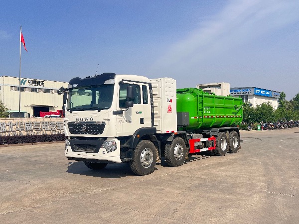 华威驰乐牌SGZ5310GWNZZBEV纯电动污泥运输车｜中国重汽豪沃TX系列纯电动EV污泥运输车｜HW-19/20环保型厢式污泥运输车